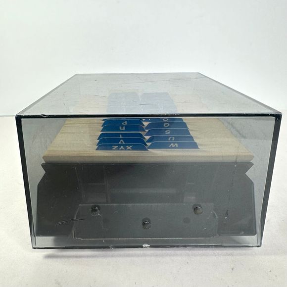 Rolodex Tray Style Covered Contact Card Organizer Vintage - Picture 4 of 9